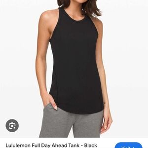 lululemon Full Day Ahead Black Tank Top